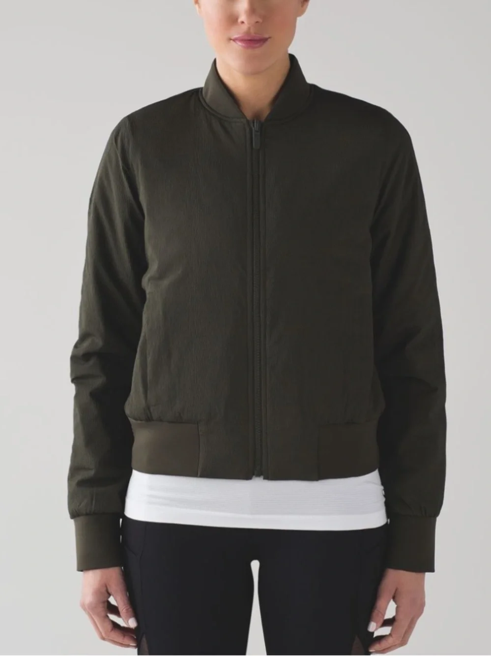 Lululemon Non-stop Olive Green Reversible Bomber Jacket 4